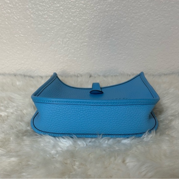 Hermes Evelyne 16 Mini TPM Clemence Palladium Hardware Bleu de Nord Stamp Z - Picture 8 of 13